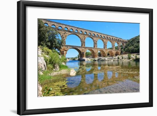 Roman Aqueduct Pont Du Gard, Languedoc, France. Unesco Site.-stevanzz-Framed Photographic Print