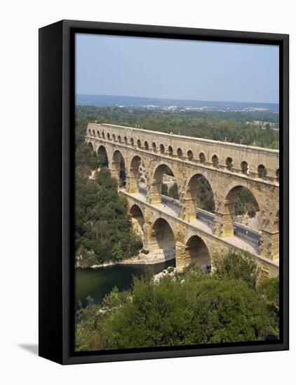 Roman Aqueduct, the Pont Du Gard, UNESCO World Heritage Site, in the Languedoc Roussillon, France-Scholey Peter-Framed Premier Image Canvas
