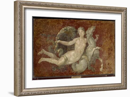 Roman Art : a Woman Riding a Sea Horse-null-Framed Photographic Print