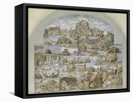 Roman Art : Nile Mosaic of Praeneste-null-Framed Premier Image Canvas