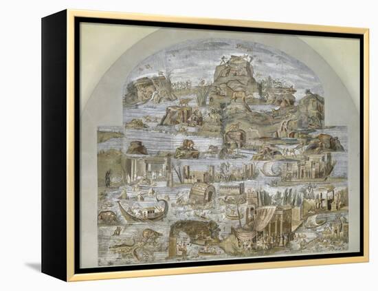 Roman Art : Nile Mosaic of Praeneste-null-Framed Premier Image Canvas