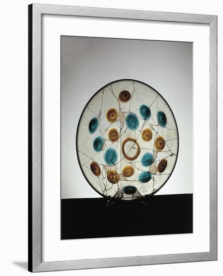 Roman Blown Glass Bowl with Green and Golden Dots, from Cologne, Germany, 3rd Century-null-Framed Giclee Print