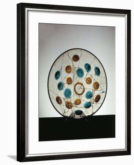 Roman Blown Glass Bowl with Green and Golden Dots, from Cologne, Germany, 3rd Century-null-Framed Giclee Print