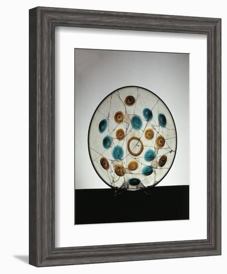 Roman Blown Glass Bowl with Green and Golden Dots, from Cologne, Germany, 3rd Century-null-Framed Giclee Print