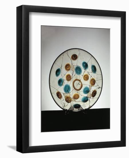 Roman Blown Glass Bowl with Green and Golden Dots, from Cologne, Germany, 3rd Century-null-Framed Giclee Print