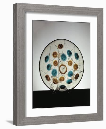 Roman Blown Glass Bowl with Green and Golden Dots, from Cologne, Germany, 3rd Century-null-Framed Giclee Print