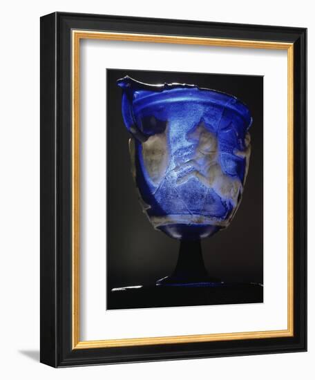 Roman blue glass skyphos, 1st century AD-Werner Forman-Framed Giclee Print