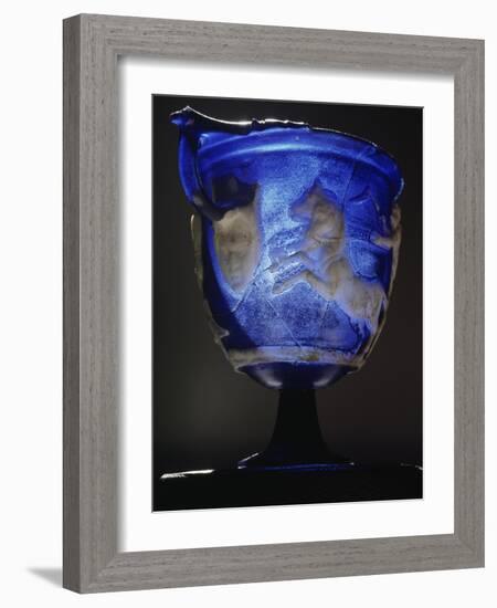 Roman blue glass skyphos, 1st century AD-Werner Forman-Framed Giclee Print