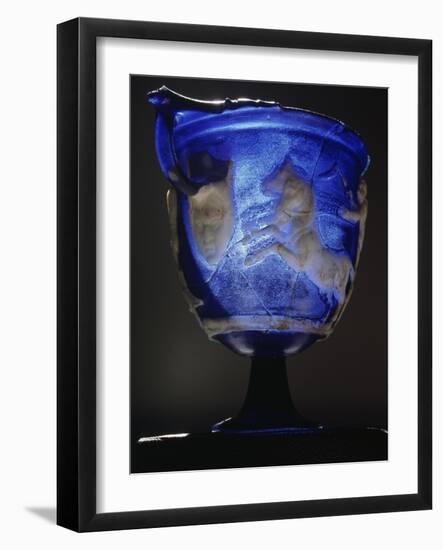 Roman blue glass skyphos, 1st century AD-Werner Forman-Framed Giclee Print