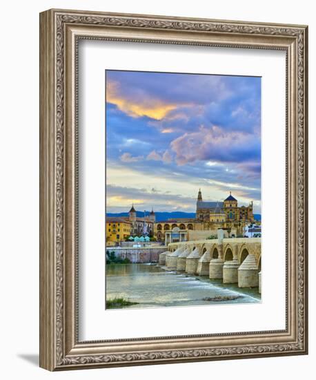 Roman Bridge Over Guadalquivir River and Mezquita, Cordoba, Cordoba Province, Andalucia, Spain-Alan Copson-Framed Photographic Print