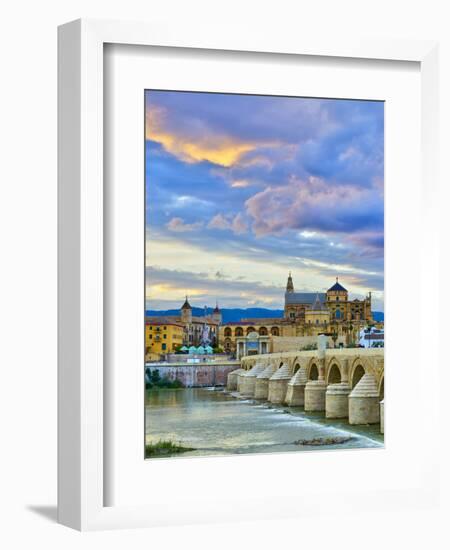 Roman Bridge Over Guadalquivir River and Mezquita, Cordoba, Cordoba Province, Andalucia, Spain-Alan Copson-Framed Photographic Print