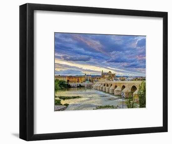 Roman Bridge Over Guadalquivir River and Mezquita, Cordoba, Cordoba Province, Andalucia, Spain-Alan Copson-Framed Photographic Print