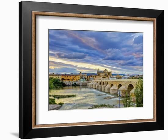 Roman Bridge Over Guadalquivir River and Mezquita, Cordoba, Cordoba Province, Andalucia, Spain-Alan Copson-Framed Photographic Print