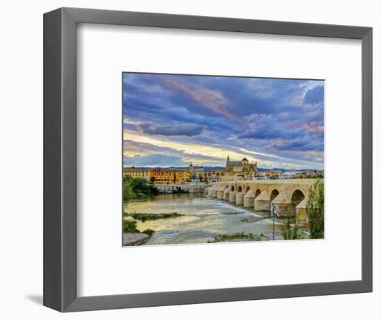 Roman Bridge Over Guadalquivir River and Mezquita, Cordoba, Cordoba Province, Andalucia, Spain-Alan Copson-Framed Photographic Print