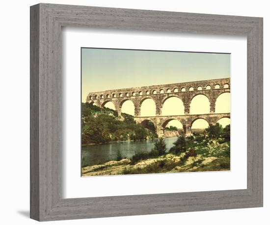 Roman Bridge over the Gard, Constructed by Agrippa, Nîmes, France, C.1890-C.1900-null-Framed Giclee Print