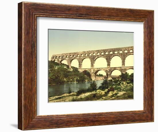 Roman Bridge over the Gard, Constructed by Agrippa, Nîmes, France, C.1890-C.1900-null-Framed Giclee Print