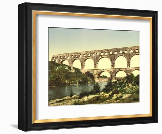 Roman Bridge over the Gard, Constructed by Agrippa, Nîmes, France, C.1890-C.1900-null-Framed Giclee Print