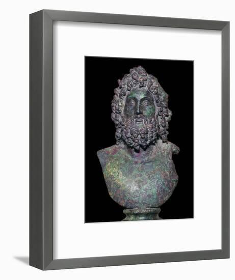 Roman bronze bust of the god Serapis, 4th century Artist: Unknown-Unknown-Framed Giclee Print