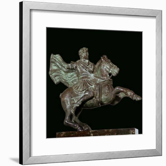 Roman bronze of Alexander the Great on horseback-Unknown-Framed Giclee Print