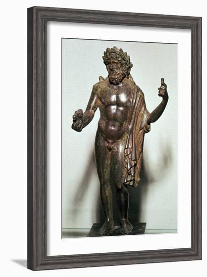 Roman bronze of Poseidon-Unknown-Framed Giclee Print