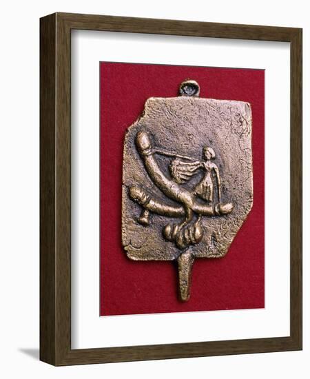 Roman bronze phallic amulet. Artist: Unknown-Unknown-Framed Giclee Print