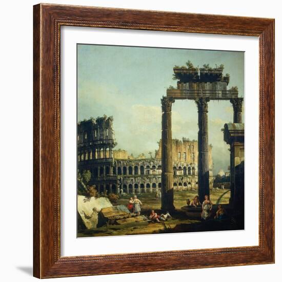 Roman Caprice with the Colosseum-Bernardo Bellotto-Framed Giclee Print