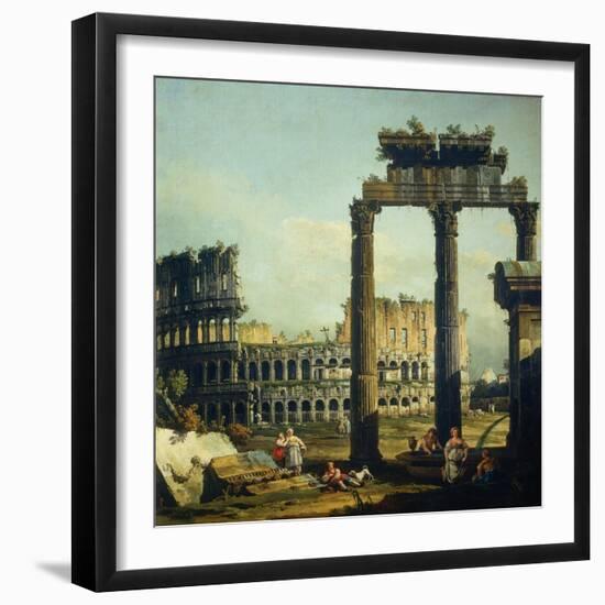 Roman Caprice with the Colosseum-Bernardo Bellotto-Framed Giclee Print