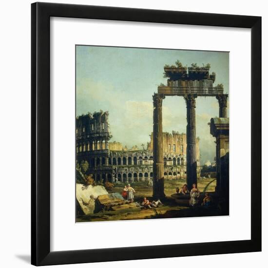 Roman Caprice with the Colosseum-Bernardo Bellotto-Framed Giclee Print