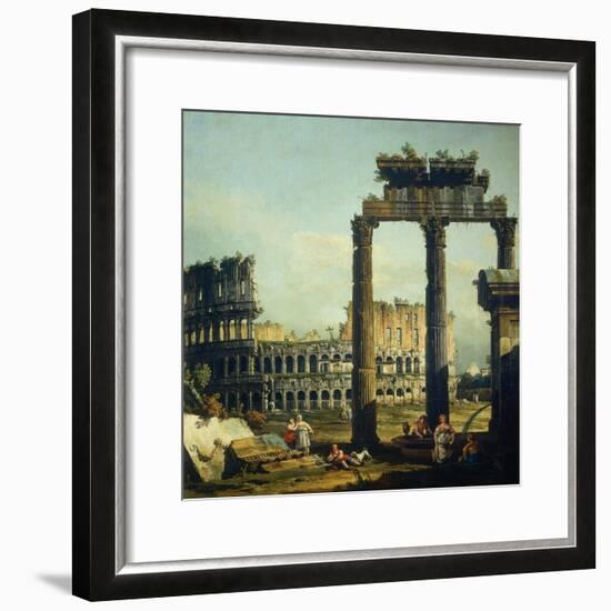 Roman Caprice with the Colosseum-Bernardo Bellotto-Framed Giclee Print