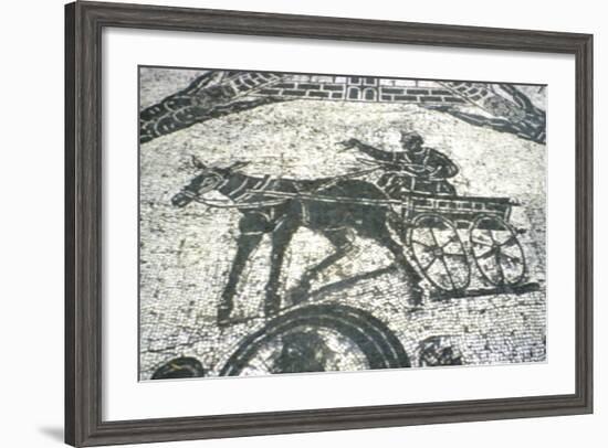 Roman Cart, Mosaic from the Frigidarium, Ostia, Italy, C150-null-Framed Giclee Print