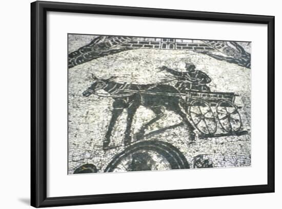 Roman Cart, Mosaic from the Frigidarium, Ostia, Italy, C150-null-Framed Giclee Print