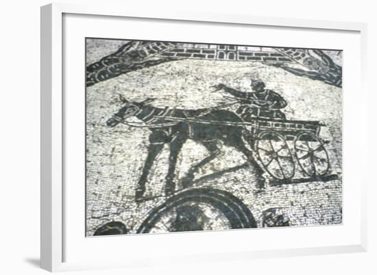 Roman Cart, Mosaic from the Frigidarium, Ostia, Italy, C150-null-Framed Giclee Print