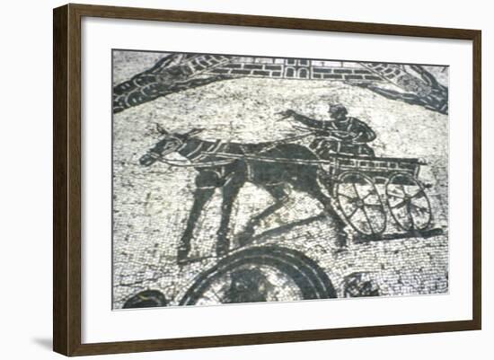 Roman Cart, Mosaic from the Frigidarium, Ostia, Italy, C150-null-Framed Giclee Print