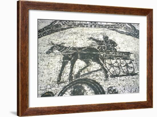 Roman Cart, Mosaic from the Frigidarium, Ostia, Italy, C150-null-Framed Giclee Print