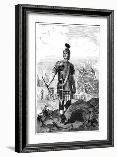 Roman Centurion Conquering the Gauls under Julius Caesar, 1st Century BC-Charaire et fils-Framed Giclee Print