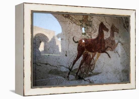 Roman Chariot Fresco, Ancient Ostia (Ostia Antica), Rome, Lazio, Italy, Europe-Oliviero Olivieri-Framed Premier Image Canvas