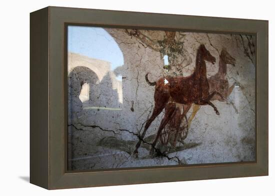 Roman Chariot Fresco, Ancient Ostia (Ostia Antica), Rome, Lazio, Italy, Europe-Oliviero Olivieri-Framed Premier Image Canvas