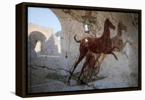 Roman Chariot Fresco, Ancient Ostia (Ostia Antica), Rome, Lazio, Italy, Europe-Oliviero Olivieri-Framed Premier Image Canvas