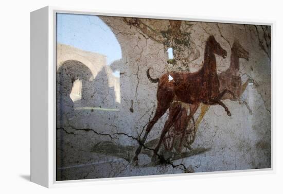 Roman Chariot Fresco, Ancient Ostia (Ostia Antica), Rome, Lazio, Italy, Europe-Oliviero Olivieri-Framed Premier Image Canvas