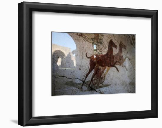 Roman Chariot Fresco, Ancient Ostia (Ostia Antica), Rome, Lazio, Italy, Europe-Oliviero Olivieri-Framed Photographic Print