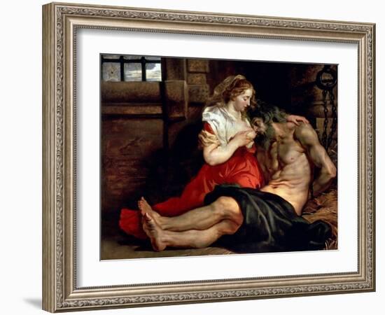 Roman Charity, C1612-Peter Paul Rubens-Framed Giclee Print