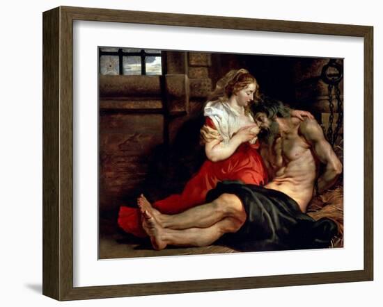 Roman Charity, C1612-Peter Paul Rubens-Framed Giclee Print