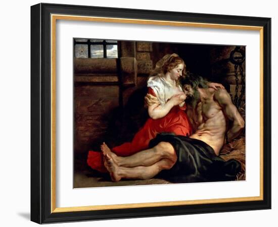 Roman Charity, C1612-Peter Paul Rubens-Framed Giclee Print