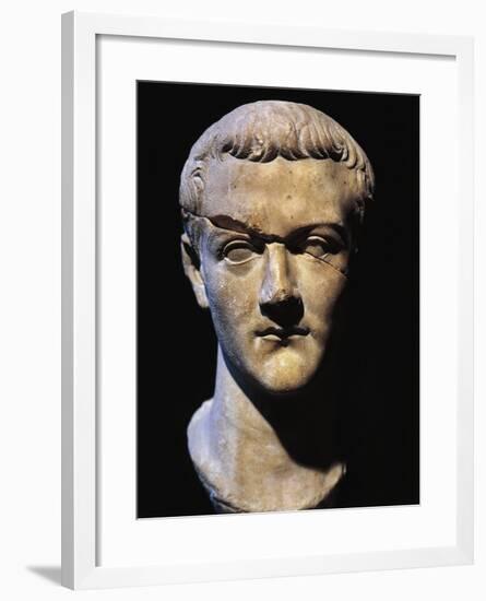 Roman Civilization Bust of Gaius Julius Caesar Germanicus also known as Caligula, Roman Emperor-null-Framed Giclee Print