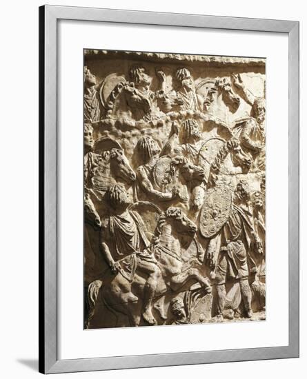 Roman Civilization, Plaster Cast of Trajan's Column, Mauritanian Horsemen-null-Framed Giclee Print