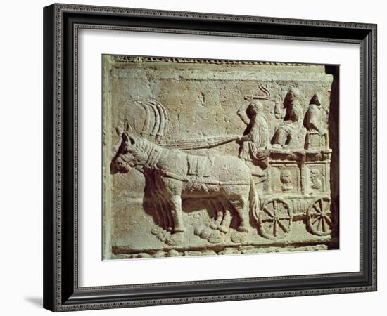 Roman Civilization, Relief Depicting Travel Scene, from Vaison-La-Romaine, France-null-Framed Giclee Print