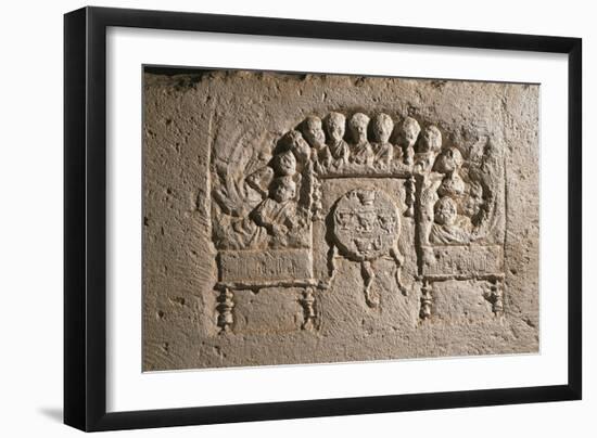 Roman Civilization, Relief Portraying Feast-null-Framed Giclee Print