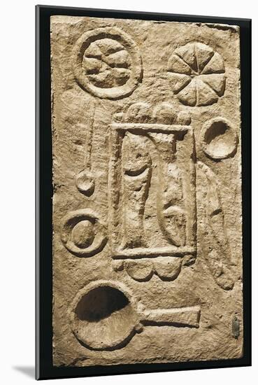 Roman Civilization, Relief Portraying Food Laid Out on Table, from Timgad, Algeria-null-Mounted Giclee Print