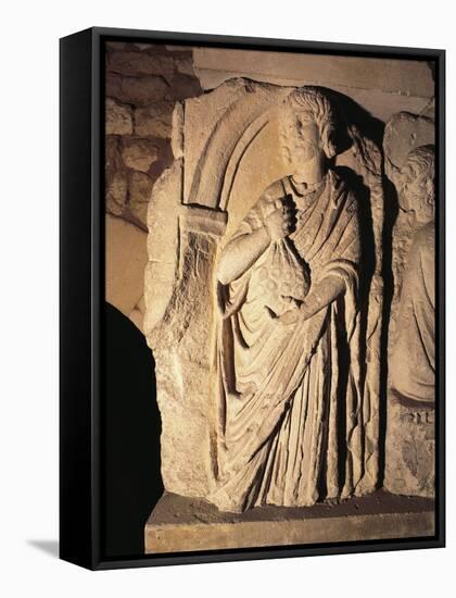 Roman Civilization, Relief Portraying Paying of Taxes, from Saintes, France-null-Framed Premier Image Canvas