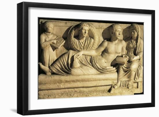 Roman Civilization, Relief Scene Showing Drawing Up of Contract or Will-null-Framed Giclee Print